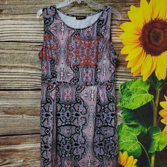 Reborn multicolored XL dress preo-owned - Picture 1 of 8